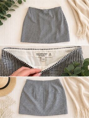 Abercrombie & Fitch Black and White Gingham Mini Skirt